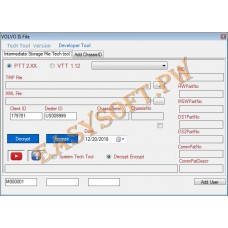 Volvo Intermediate Storage File Encryptor/Decryptor VISFED PTT 2.7 + Devtool PC Unlock